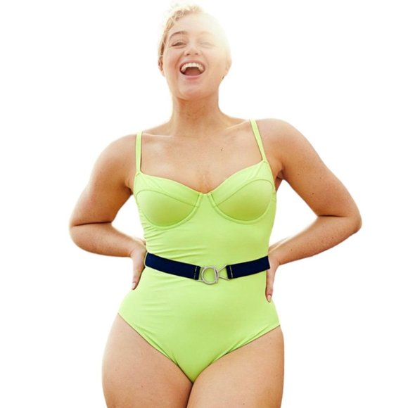 aerie Other - Aerie Unlined Underwire One Piece Belted Swimsuit